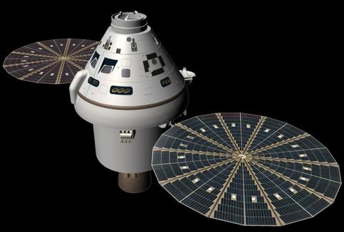 Orion Spacecraft - little draft when floating, so parachute anchor will keep it steady and control the drift ©  SW